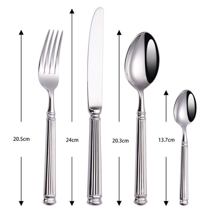 Enkel Randig Bestickset 4 Delar