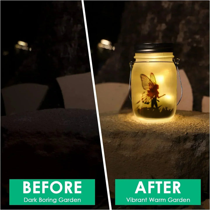 Glas Fejlampa - Solcells Mason Jar Lantern, IP65 Vattentålig Utomhus Hängande Lampa