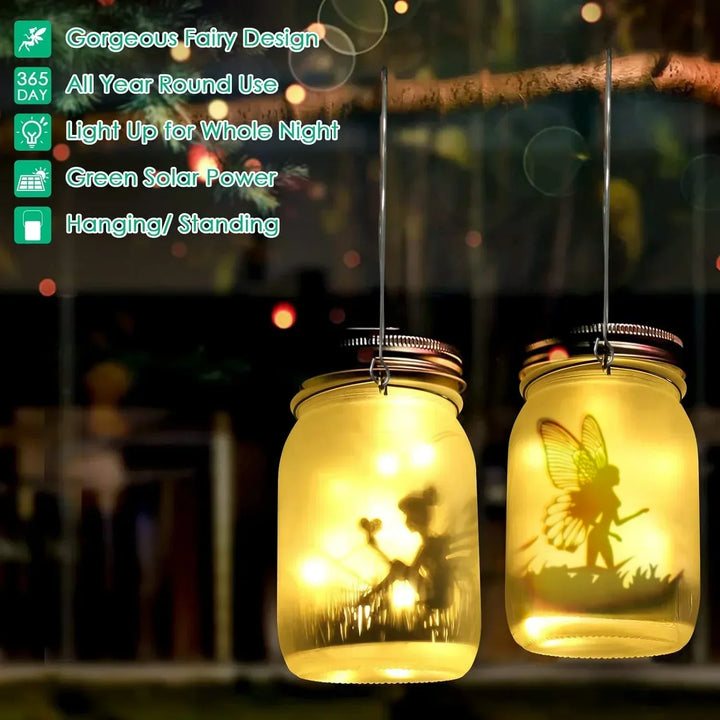 Glas Fejlampa - Solcells Mason Jar Lantern, IP65 Vattentålig Utomhus Hängande Lampa