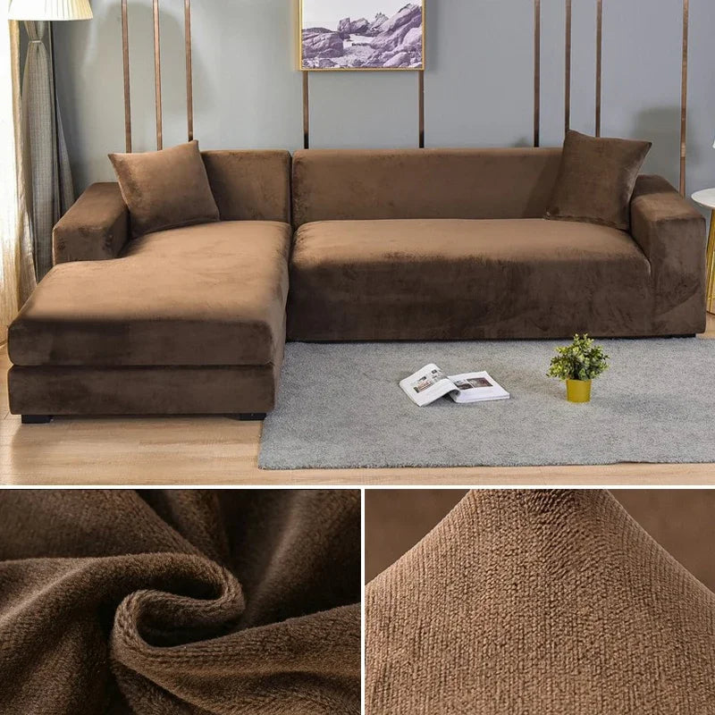 Lyxigt Stretch-velour Sofföverdrag – Stilig Skydd för Alla Soffor