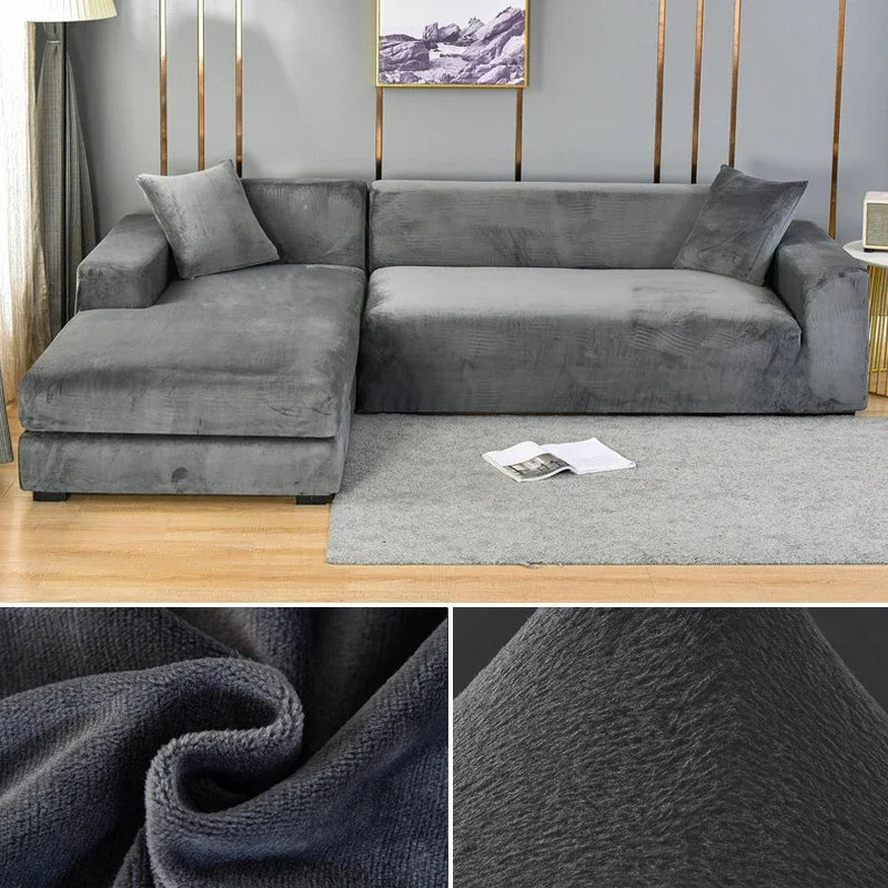 Lyxigt Stretch-velour Sofföverdrag – Stilig Skydd för Alla Soffor