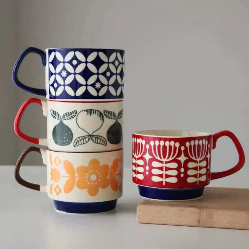 Utmärkta Retro Kaffemuggar i Keramik – tillgängliga i 8 olika mönster
