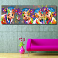 Färgglada Kor Heminredning Canvasmålning HD Utskrift Ramfri Målning Kärna, Storlek: 40×120 cm