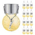 12 PCS Snap Ball Solar Kandelaber Utomhus Trädgård Gård Semester Dekorativ Lampa med Klämma (Varm Vit Ljus)