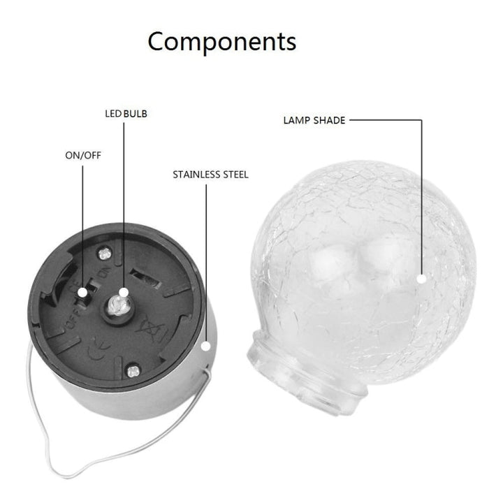 12 PCS Snap Ball Solar Kandelaber Utomhus Trädgård Gård Semester Dekorativ Lampa med Klämma (Varm Vit Ljus)
