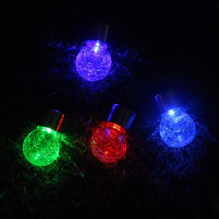 12 PCS Snap Ball Solar Kandelaber Utomhus Trädgård Gård Semester Dekorativ Lampa med Klämma (Varm Vit Ljus)