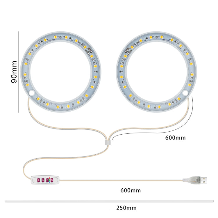 LED Växtbelysning Fullspektrum Intelligent Timer Inomhus Fyllnadsljus Ring Växtlampa, Effekt: En huvudenhet (Solskina)