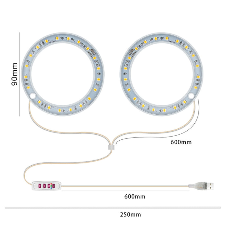 LED Växtbelysning Fullspektrum Intelligent Timer Inomhus Fyllnadsljus Ring Växtlampa, Effekt: En huvudenhet (Solskina)