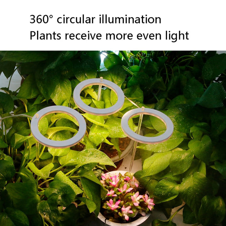 LED Växtbelysning Fullspektrum Intelligent Timer Inomhus Fyllnadsljus Ring Växtlampa, Effekt: En huvudenhet (Solskina)