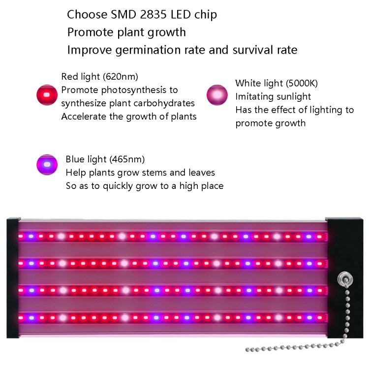LED växtlampa fullspektrum växtljusrör, Stil: Liten dubbelrad 100 cm (EU-kontakt)