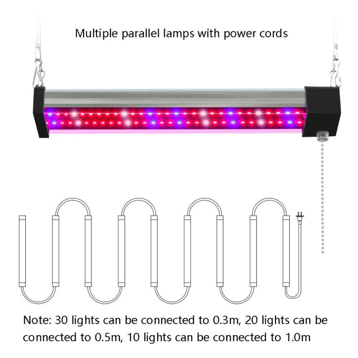 LED växtlampa fullspektrum växtljusrör, Stil: Liten dubbelrad 100 cm (EU-kontakt)