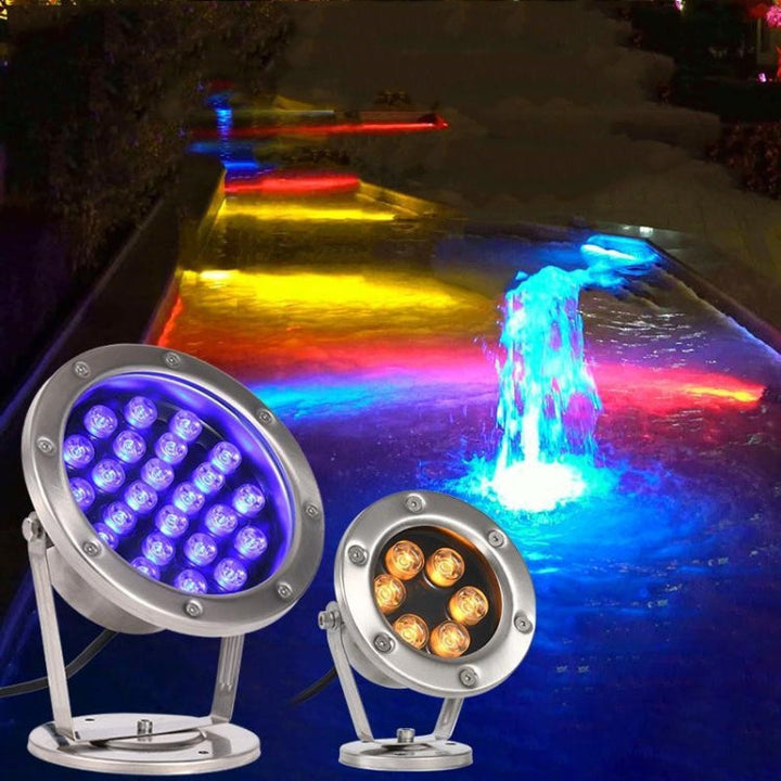 LED Underwater Light Pool Fish Pond Fountain Waterproof Landscape Light 18W (Vit)