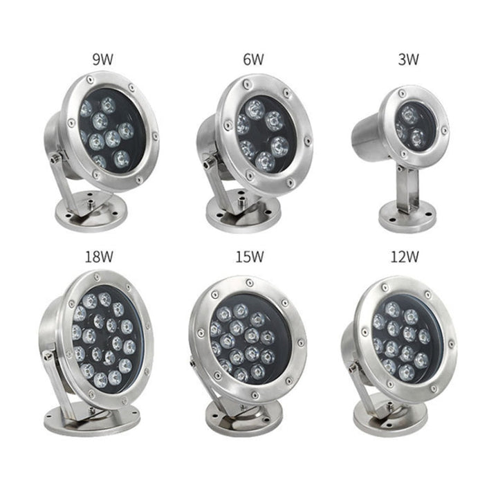 LED Underwater Light Pool Fish Pond Fountain Waterproof Landscape Light 18W (Vit)