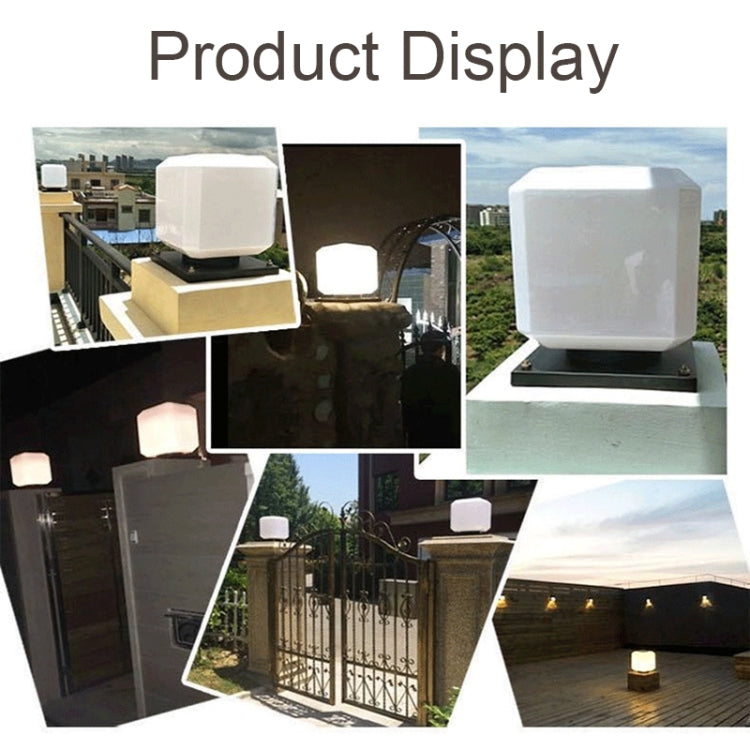 003 Solar Square Utomhus Postlampa LED Vattentåliga Vägglampor, Storlek: 30cm (Varmt Ljus)