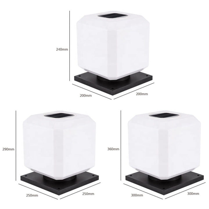 003 Solpanel Fyrkantig Utomhus Postlampa LED Vattentåliga Vägglampor, Storlek: 20 cm (Tricolour Light)