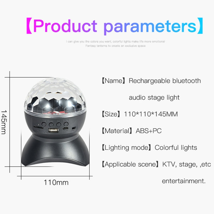 Hem LED Magiska Bollar Ljus Studsande Ambient Lampor Rum Ljud Ljus Bollar, färg: Laddningsmodell Svart (RGB färgad 5W)
