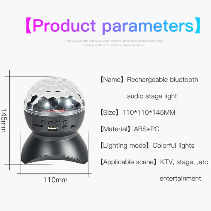 Hem LED Magiska Bollar Ljus Studsande Ambient Lampor Rum Ljud Ljus Bollar, färg: Laddningsmodell Svart (RGB färgad 5W)
