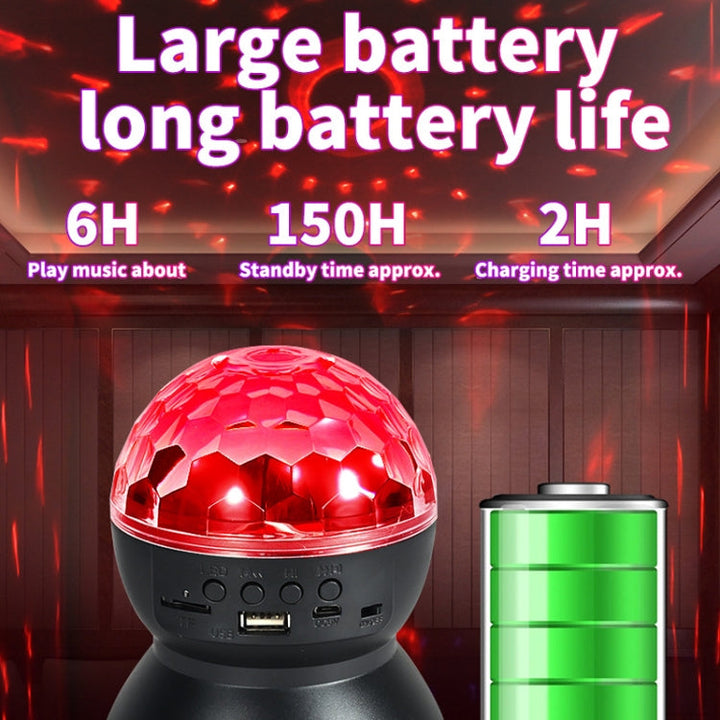 Hem LED Magiska Bollar Ljus Studsande Ambient Lampor Rum Ljud Ljus Bollar, färg: Laddningsmodell Svart (RGB färgad 5W)