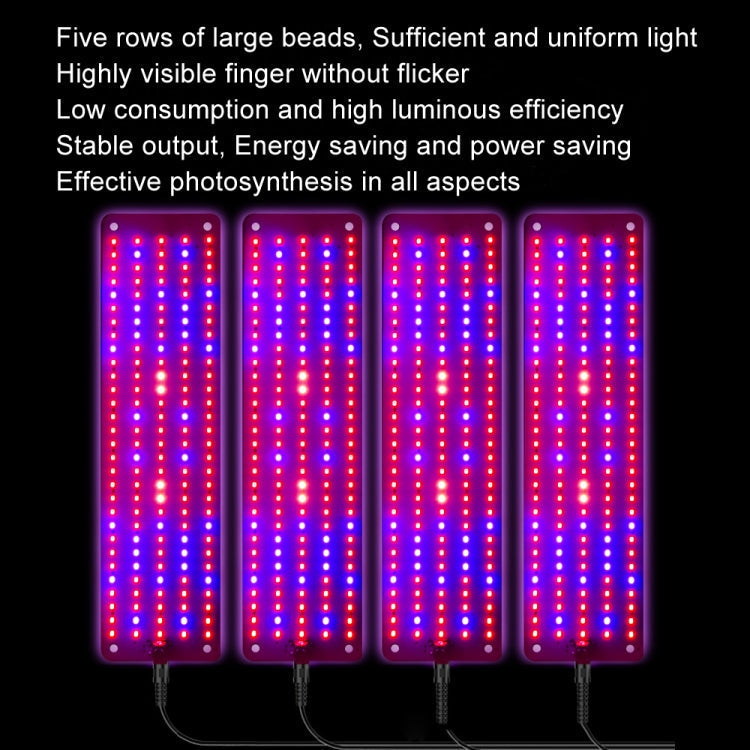 4 huvuden 12V Full Spectrum Röd och Blå Ljuspanel Växtbelysning Fröväxtbelysning (EU-kontakt)