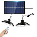 IP65 Vattentät Utomhus Solenergi LED Hänglampa Inomhusbelysning, Specifikation: Dubbel Vit Ljus med Fjärrkontroll