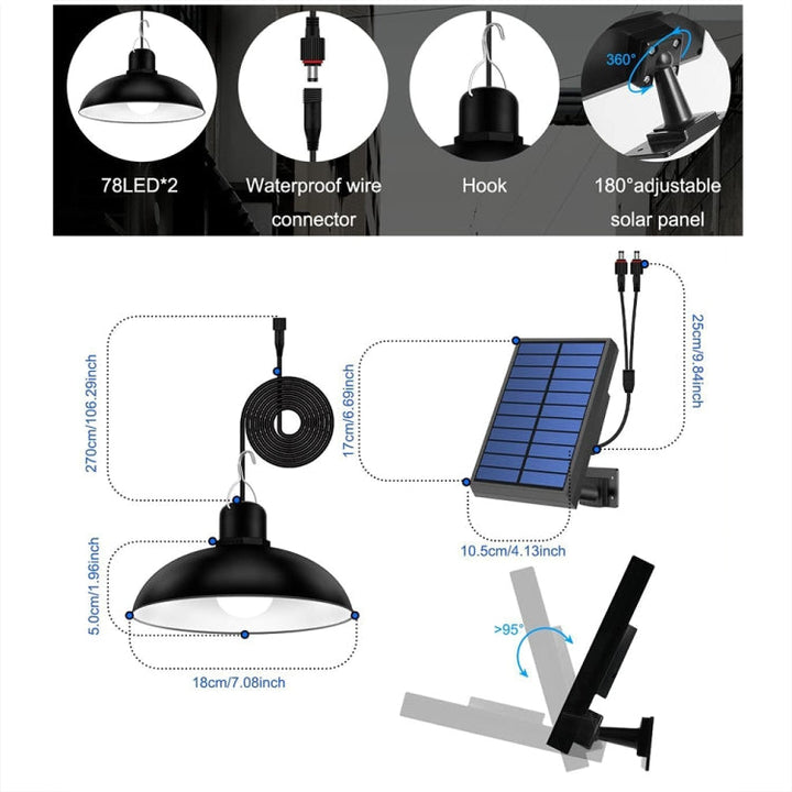 IP65 Vattentät Utomhus Solenergi LED Lampa Kandelaber Inomhusbelysning, Specifikation: Enkel Vit Ljus med Fjärrkontroll