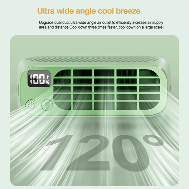 USB-laddning Digital Display Bärbar Bladlös Utomhus Mini Nattlampa Fläkt (Grön) |
