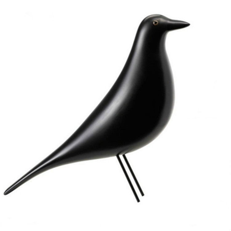 Resin Craft Fågel Figurine Kontorsprydnader Heminredning Tillbehör (Svart)