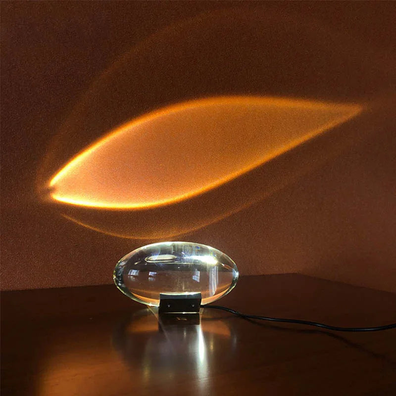 Kristall LED Bordslampa "Himlens Öga" – Italiensk Design Nattduksbord Projektorlampa för Vardagsrum och Sovrumsdekoration