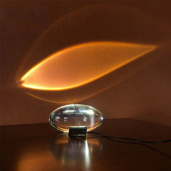 Kristall LED Bordslampa "Himlens Öga" – Italiensk Design Nattduksbord Projektorlampa för Vardagsrum och Sovrumsdekoration