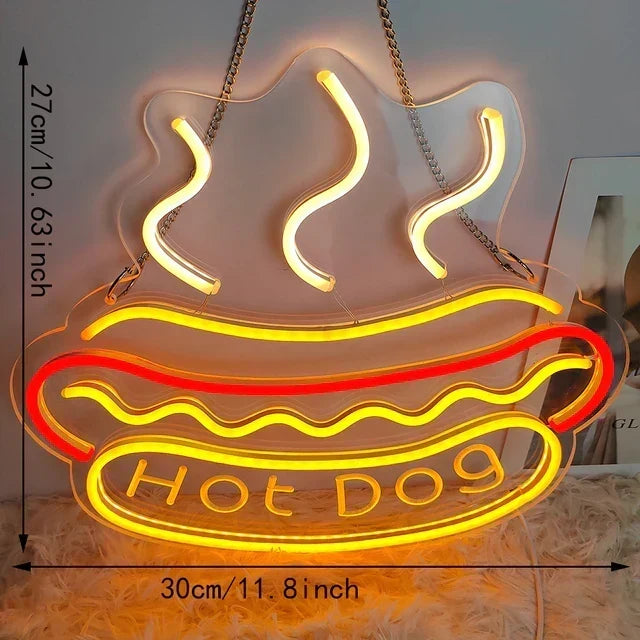 Neon Snabbmatskylt – Ljusa Tacos Design, LED Nattlampa för Restauranger och Kök |