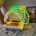 Neon Snabbmatskylt – Ljusa Tacos Design, LED Nattlampa för Restauranger och Kök |