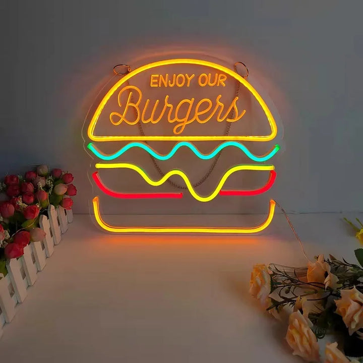 Neon Snabbmatskylt – Ljusa Tacos Design, LED Nattlampa för Restauranger och Kök |