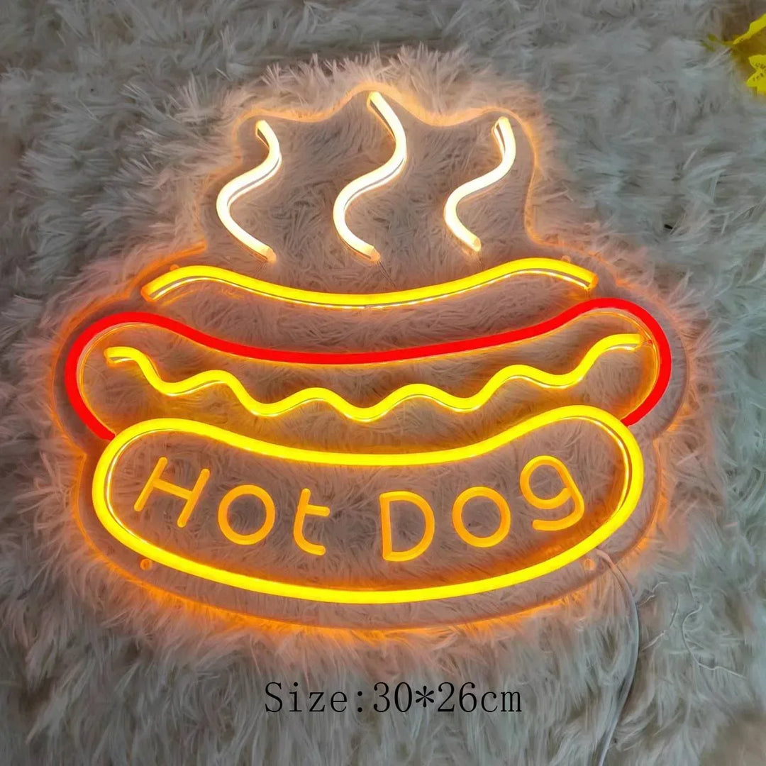 Neon Snabbmatskylt – Ljusa Tacos Design, LED Nattlampa för Restauranger och Kök |