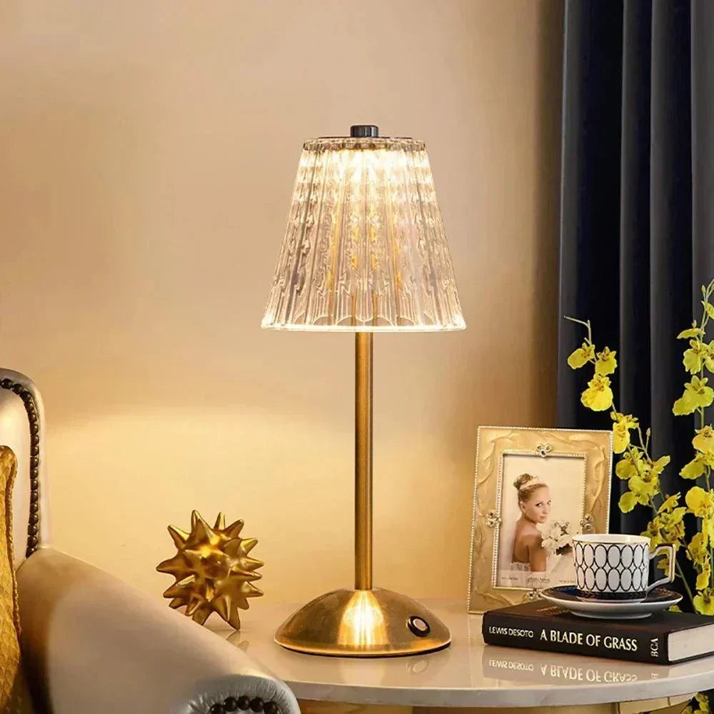AuraGlow Bordslampa - Uppladdningsbar LED-lampa med dimmerfunktion