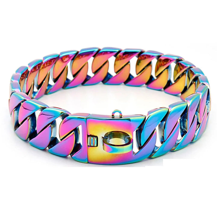 KrachtNeck Metallhundhalsband – Robust halsband i rostfritt stål för stora hundar
