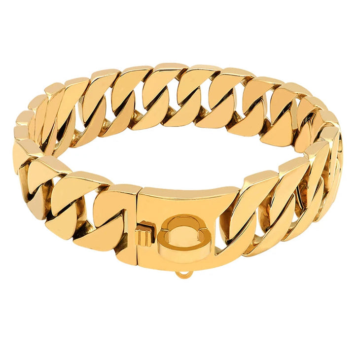 KrachtNeck Metallhundhalsband – Robust halsband i rostfritt stål för stora hundar
