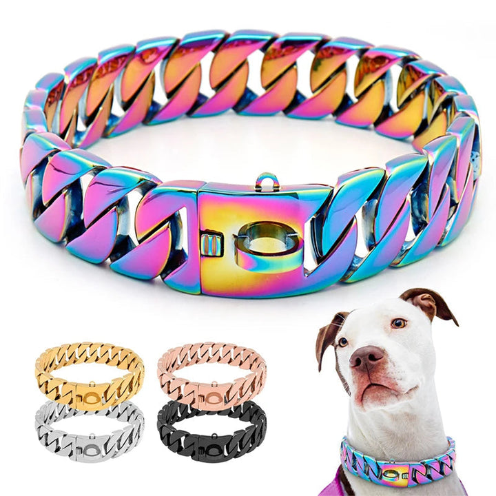 Styrka Nacke Metall Hundhalsband – Robust Halsband i Rostfritt Stål för Stora Hundar