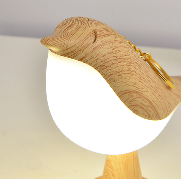 Uppladdningsbar LED-nattlampa med touchsensor och kreativ fågeldesign