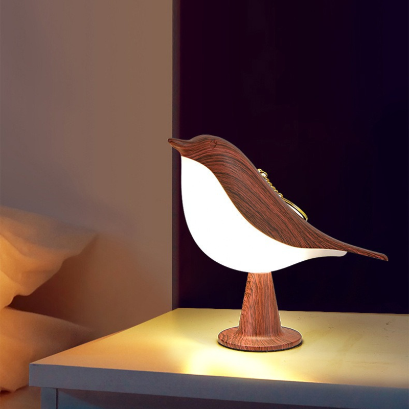 Uppladdningsbar LED-nattlampa med touchsensor och kreativ fågeldesign