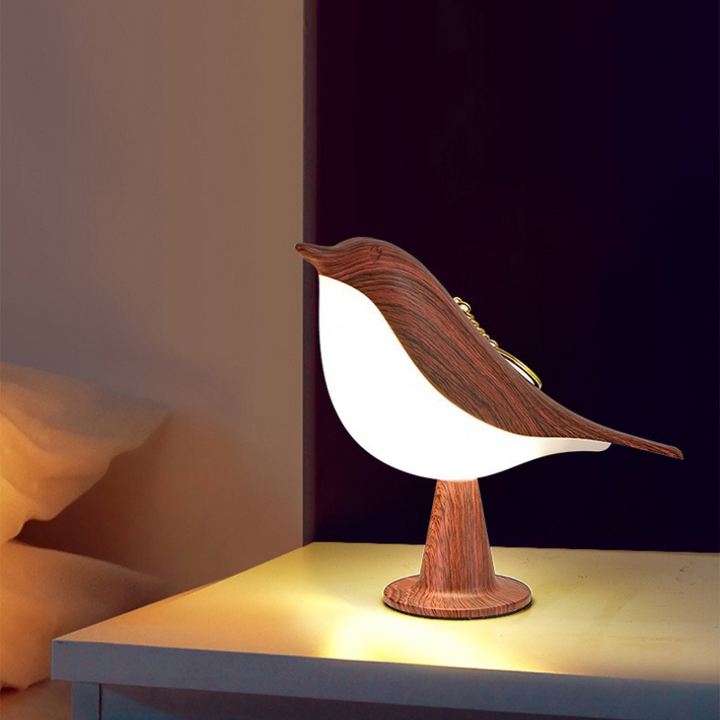 Uppladdningsbar LED-nattlampa med touchsensor och kreativ fågeldesign