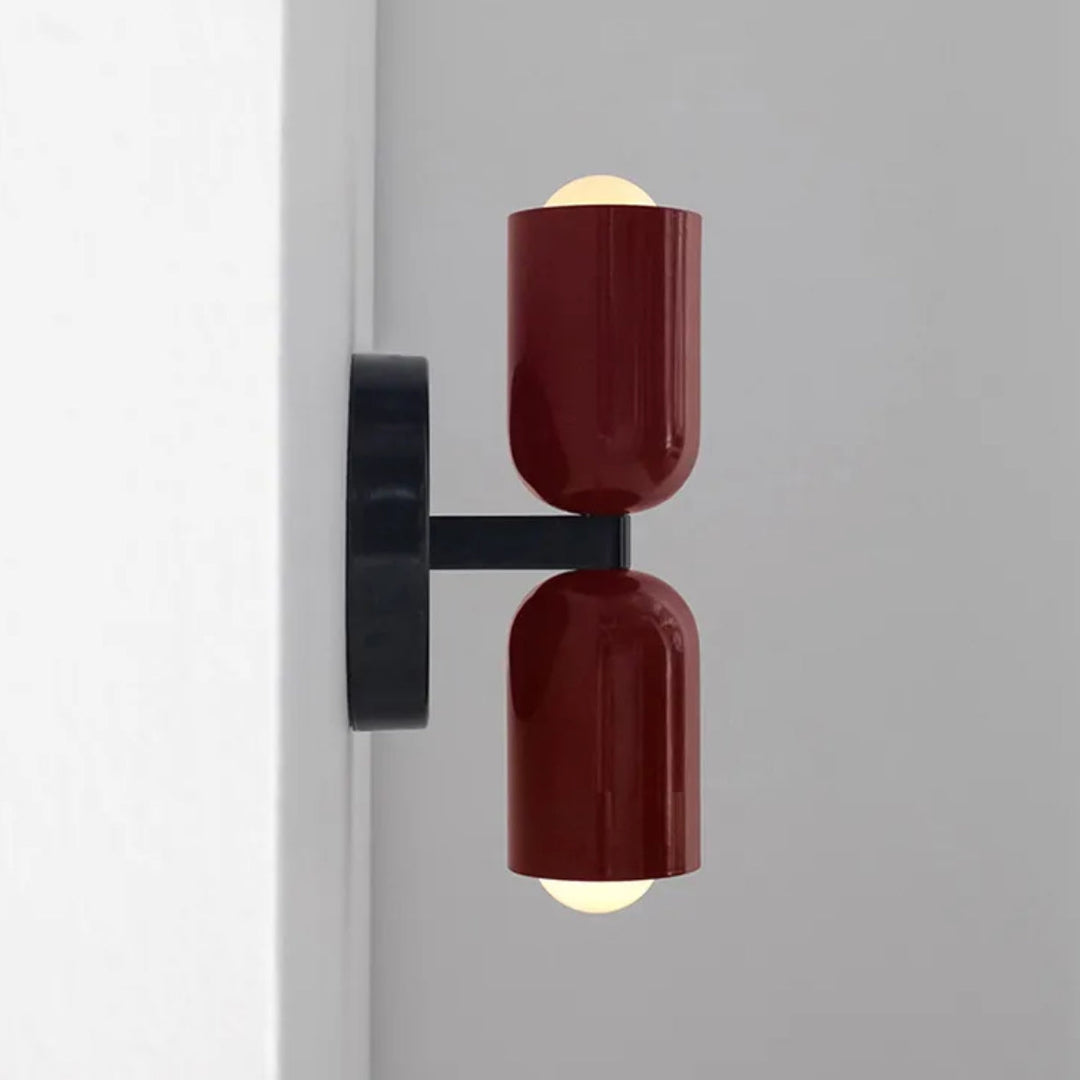 Dubbelhuvud Vägglampa Svart Bas