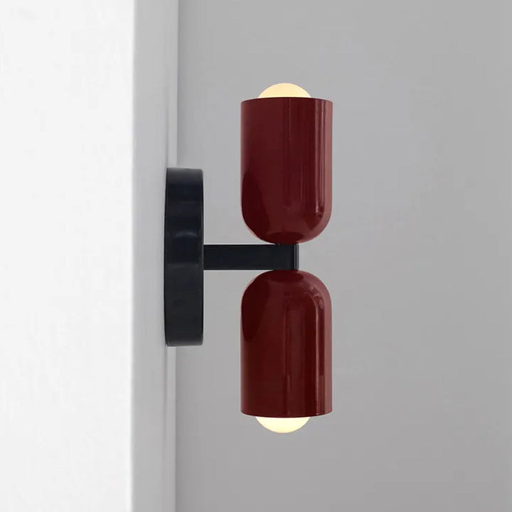 Dubbelhuvud Vägglampa Svart Bas