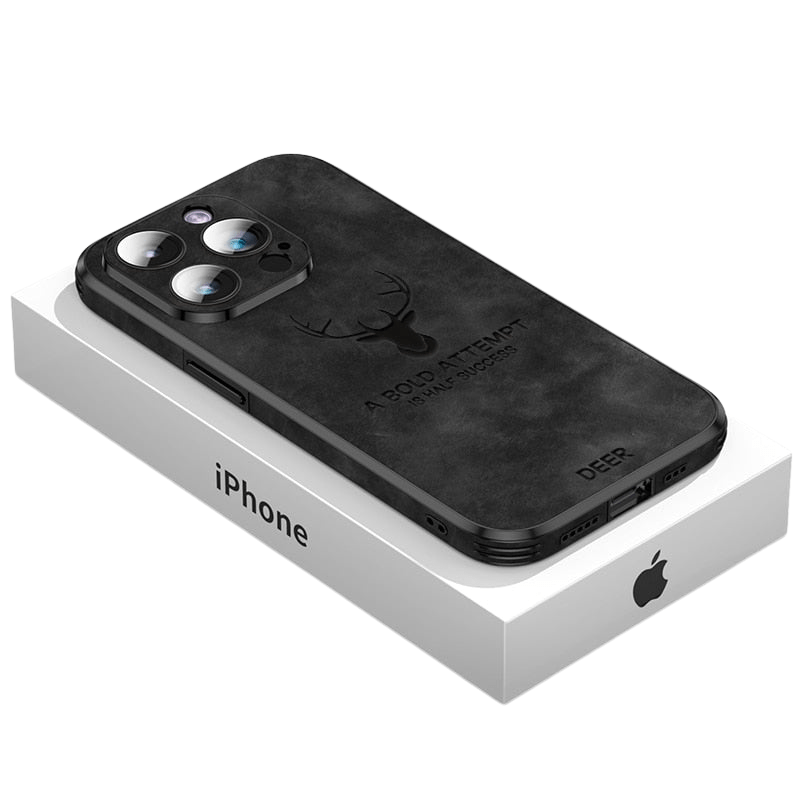 Läder iPhone-fodral med stötabsorbering och elegant design