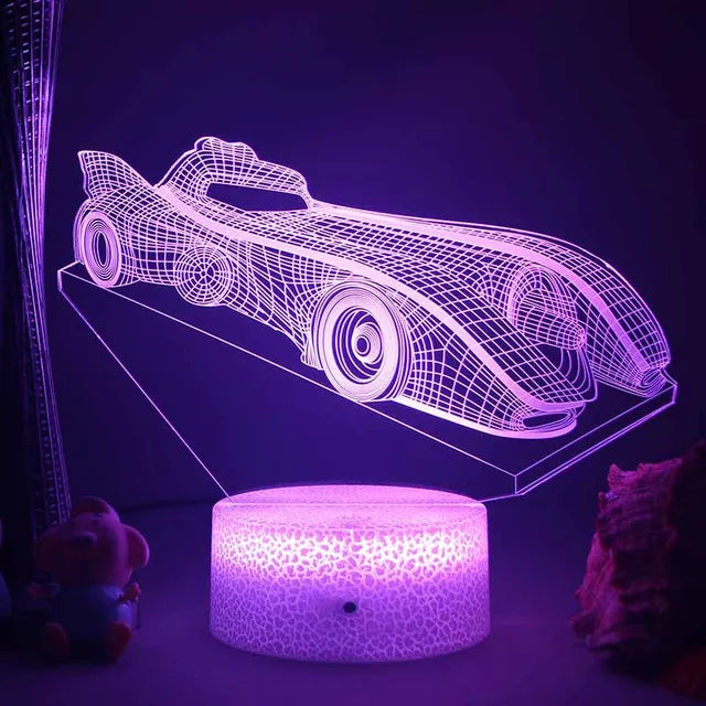 LED Nattlampa - 3D Illusionslampa för Barnrum, USB Laddning |