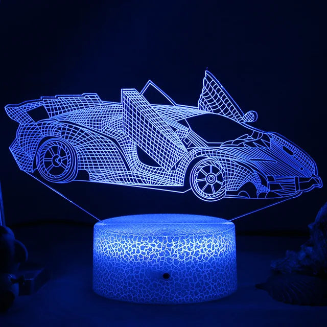 LED Nattlampa - 3D Illusionslampa för Barnrum, USB Laddning |