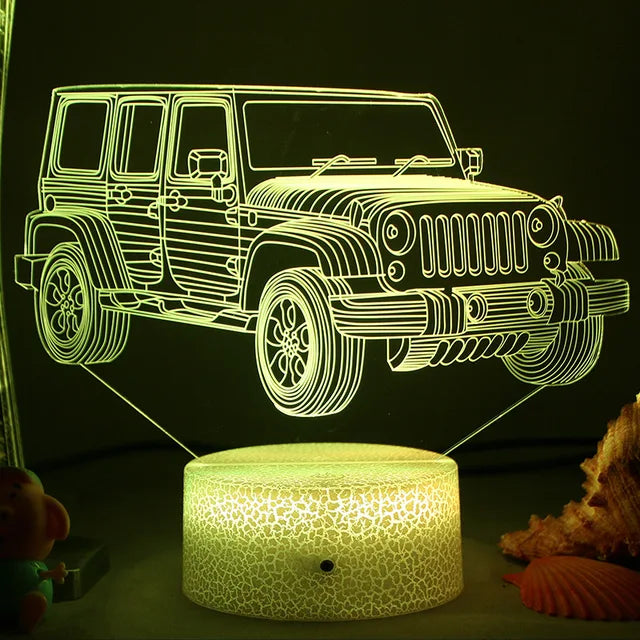 LED Nattlampa - 3D Illusionslampa för Barnrum, USB Laddning |