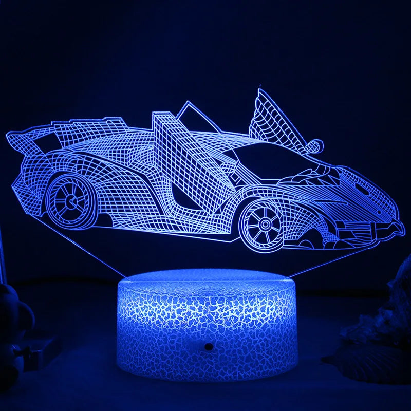 LED Nattlampa - 3D Illusionslampa för Barnrum, USB Laddning |