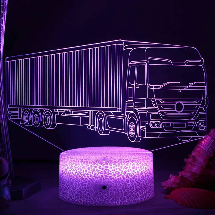LED Nattlampa - 3D Illusionslampa för Barnrum, USB Laddning |