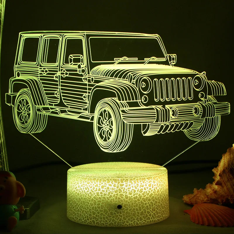 LED Nattlampa - 3D Illusionslampa för Barnrum, USB Laddning |