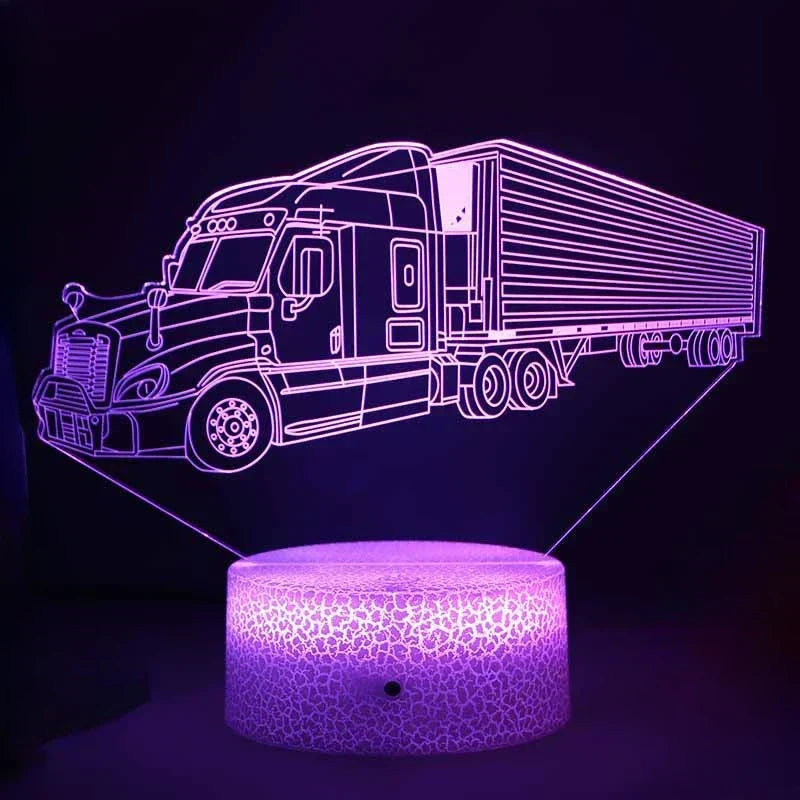 LED Nattlampa - 3D Illusionslampa för Barnrum, USB Laddning |